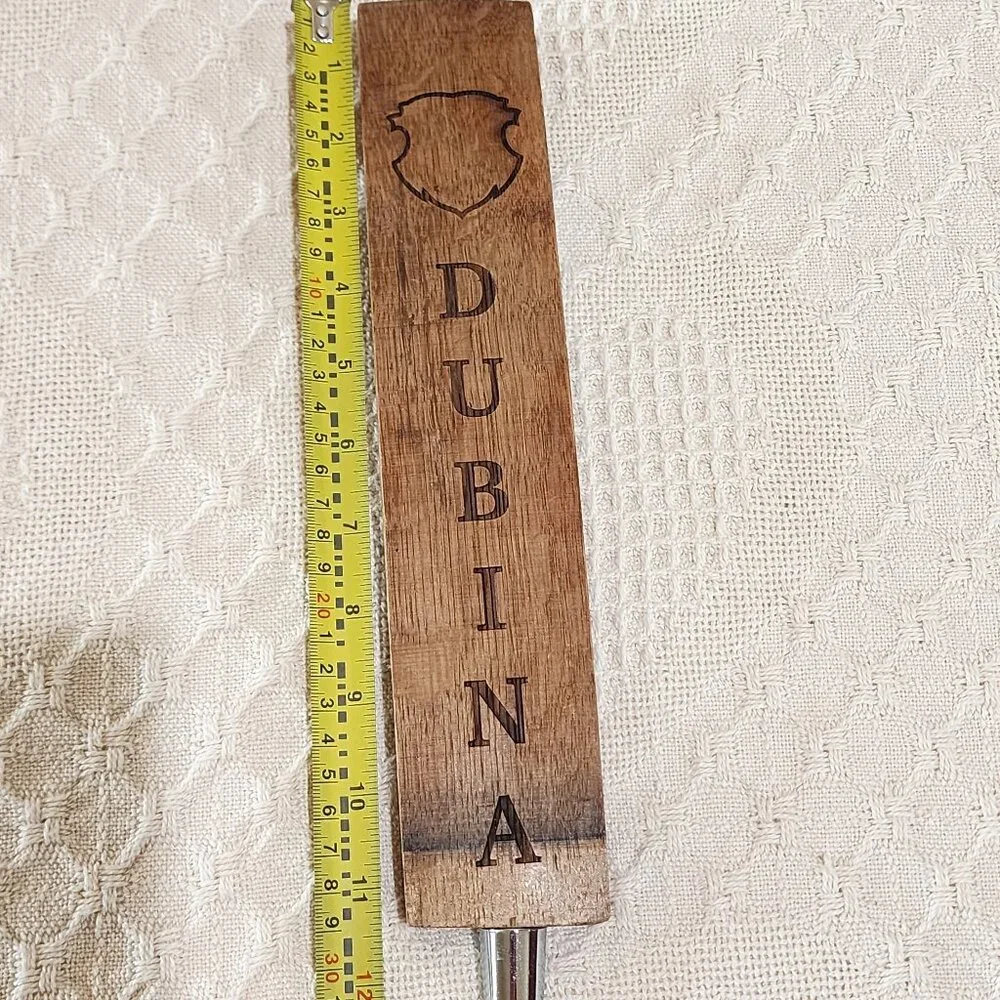 Retired DUBINA Brewing Glendale AZ Wine Barrel Stave Wood Beer Pull Tap Handle
